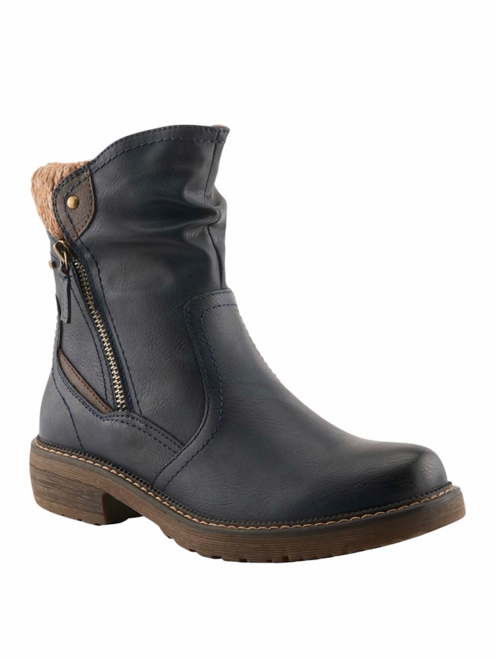 NIB Spring Step Size 41 US Size 9.5-10 Dark Navy Blue Zip Boots